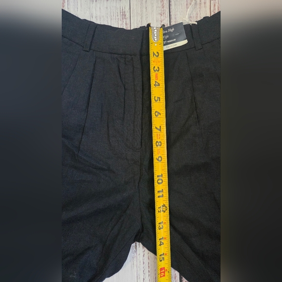 Abercrombie & Fitch Curve Love A&F Sloane Linen-Blend Wide Leg Pant 27 High Rise - Picture 4 of 7